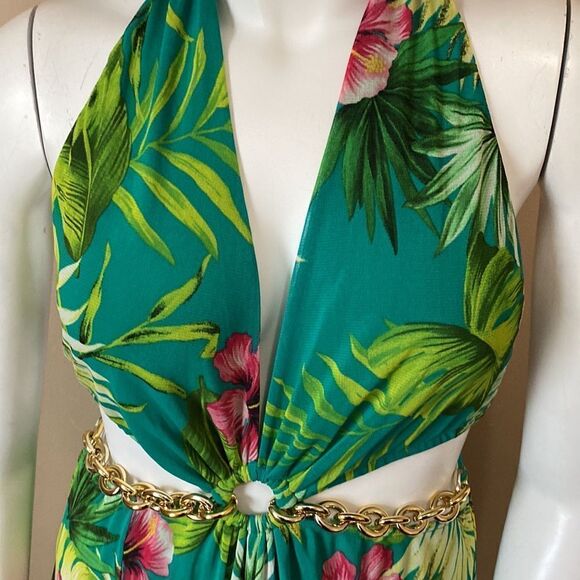 NWOT Fashion Nova Tropical Vacay Maxi Dress - Green - Picture 8 of 16
